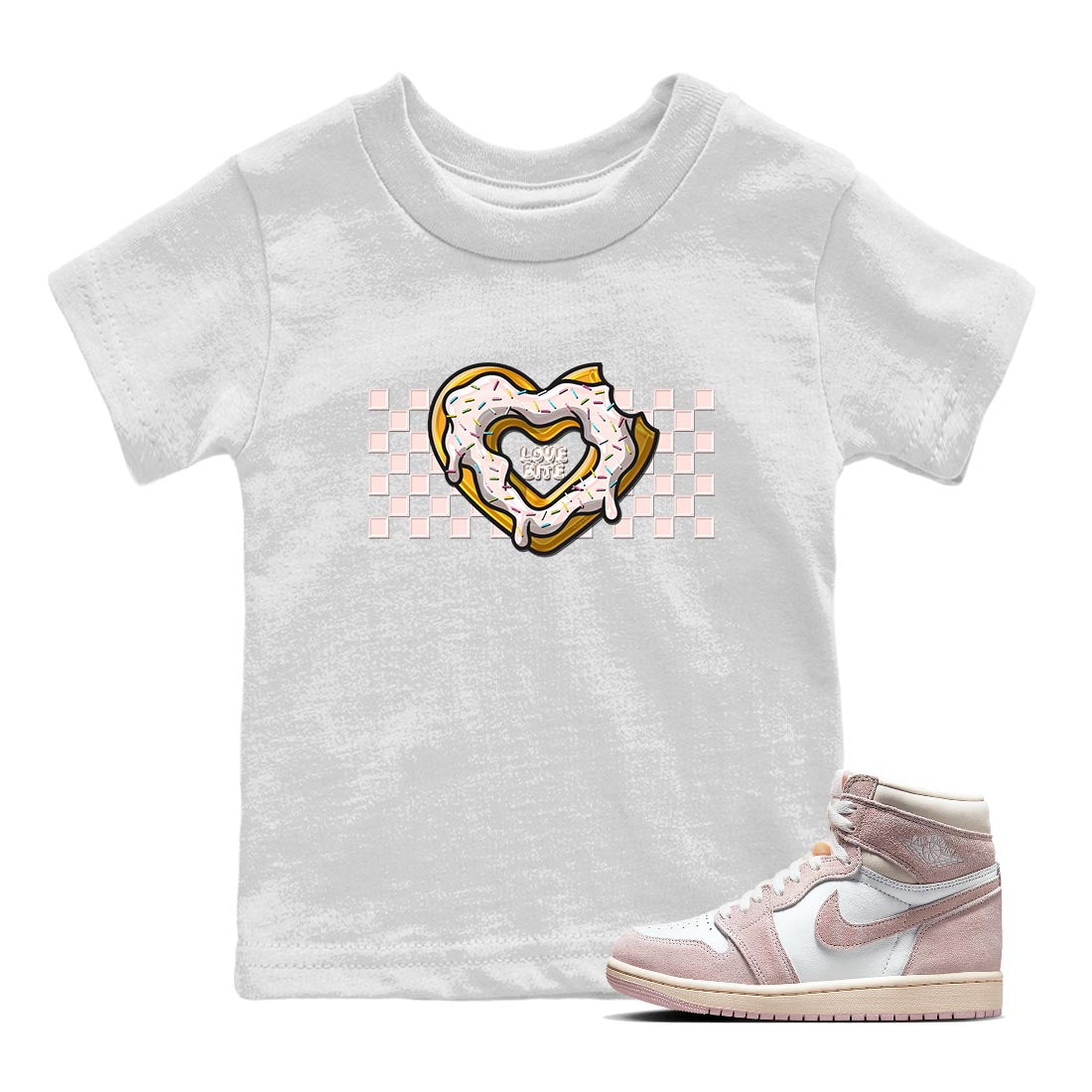 Love Bite Kids Tops - Air Jordan 1 Washed Pink