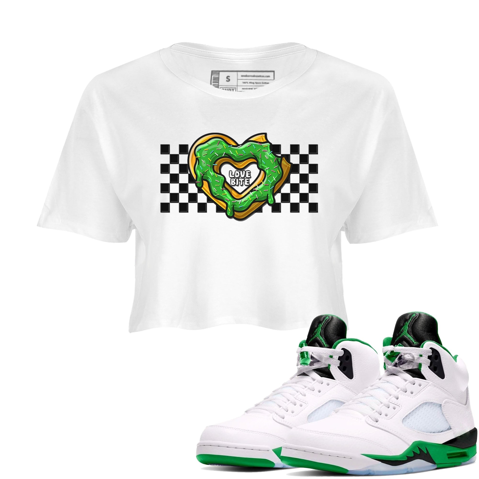 Love Bite snkmatch Women's Top - Air Jordan 5 Lucky Green