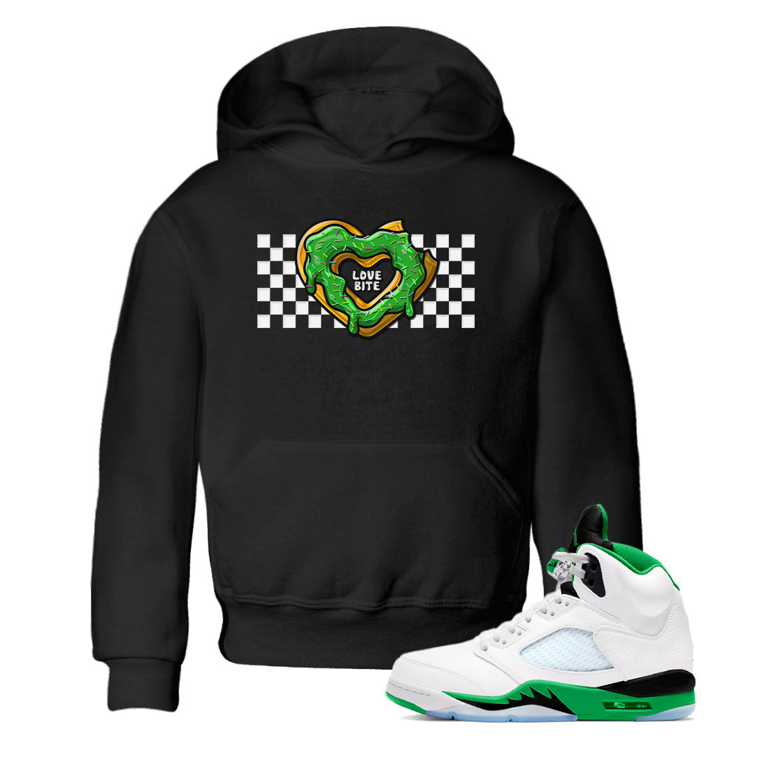 Love Bite snkmatch Tees Kids - Air Jordan 5 Lucky Green