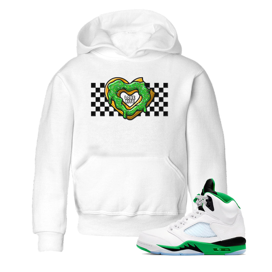 Love Bite snkmatch Tees Kids - Air Jordan 5 Lucky Green