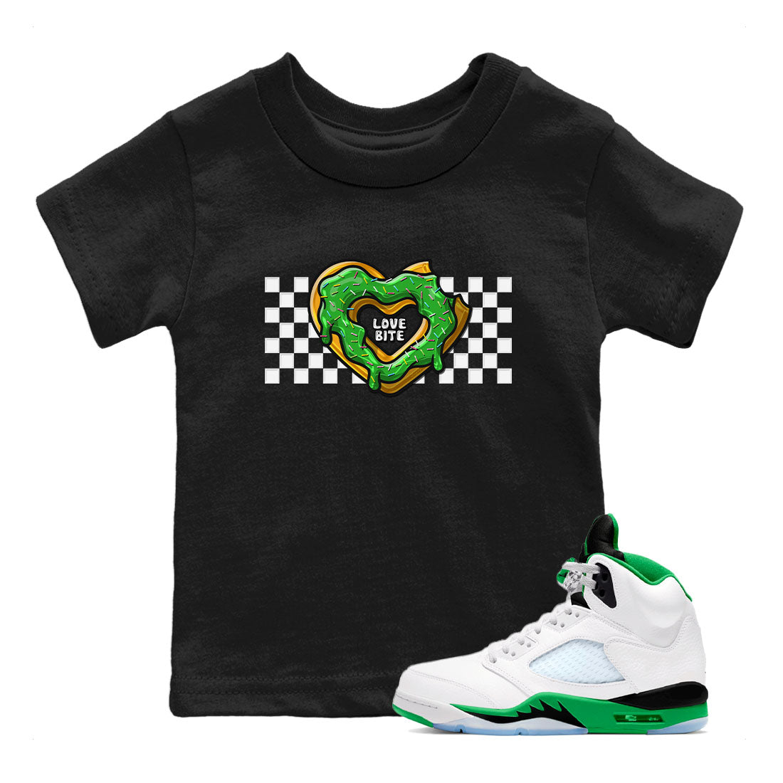 Love Bite snkmatch Tees Kids - Air Jordan 5 Lucky Green