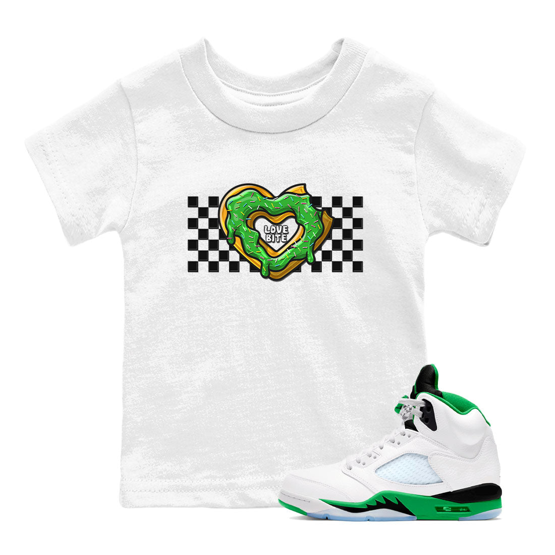 Love Bite snkmatch Tees Kids - Air Jordan 5 Lucky Green