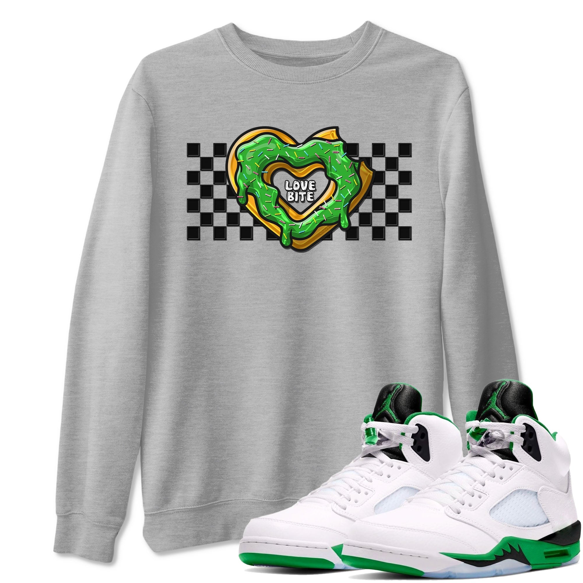 Love Bite snkmatch Tees - Air Jordan 5 Lucky Green