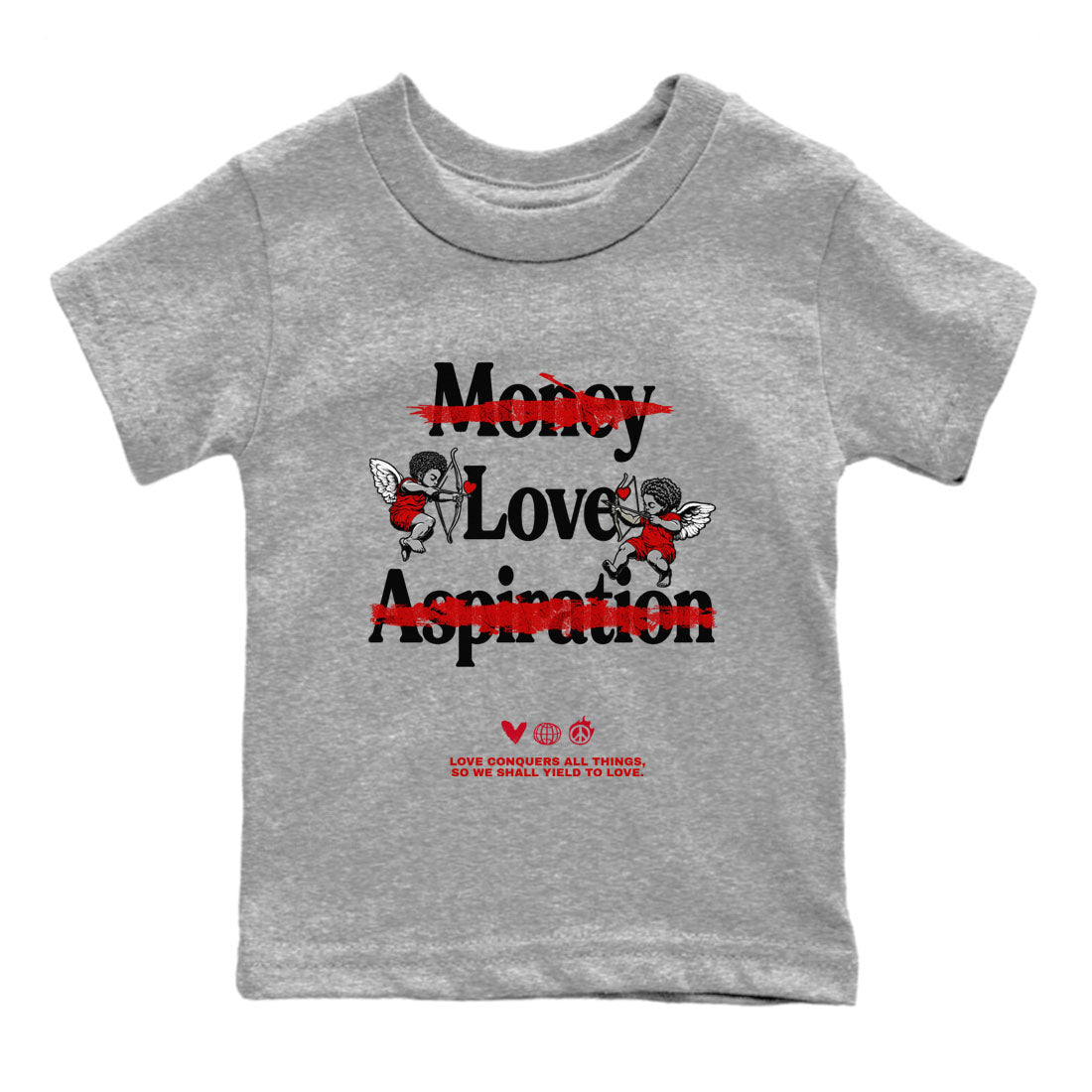 Love Conquers All Things snkmatch Tees Kids - Air Jordan 1 Black Toe Reimagined