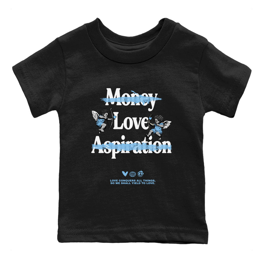 Love Conquers All Things snkmatch Tees Kids - Air Jordan 11 Legend Blue
