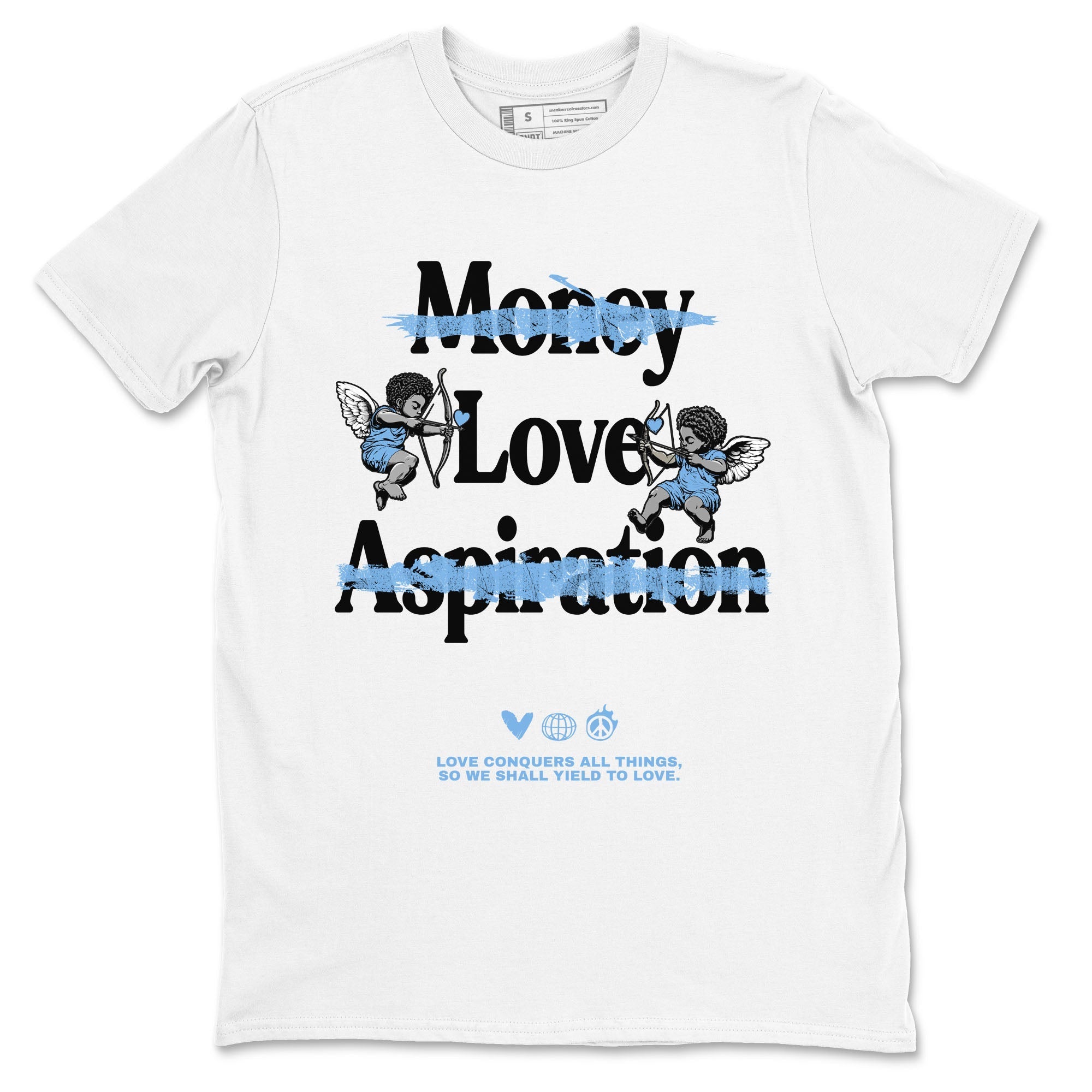 Love Conquers All Things snkmatch Tees - Air Jordan 11 Legend Blue