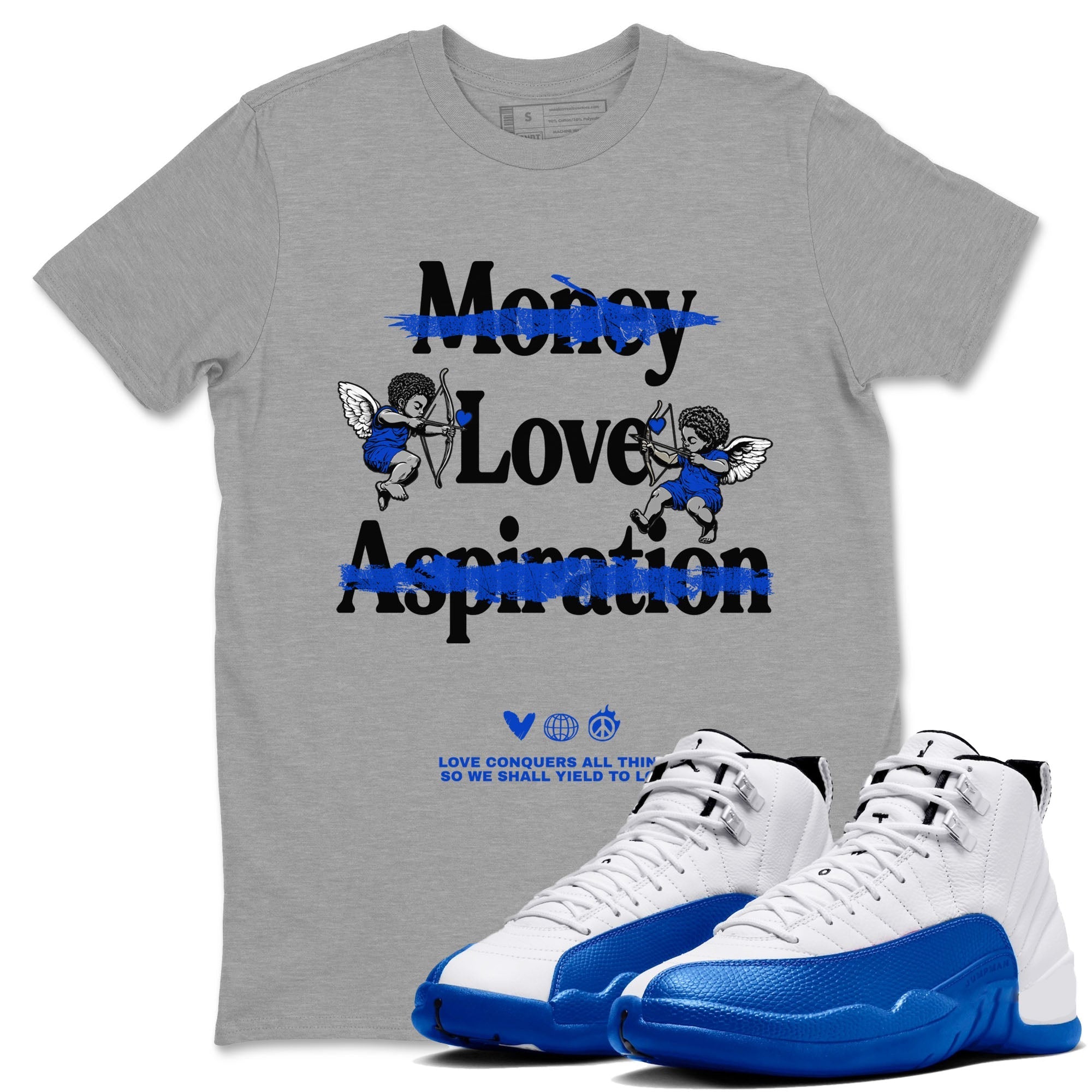 Love Conquers All Things snkmatch Tees - Air Jordan 12 Blueberry