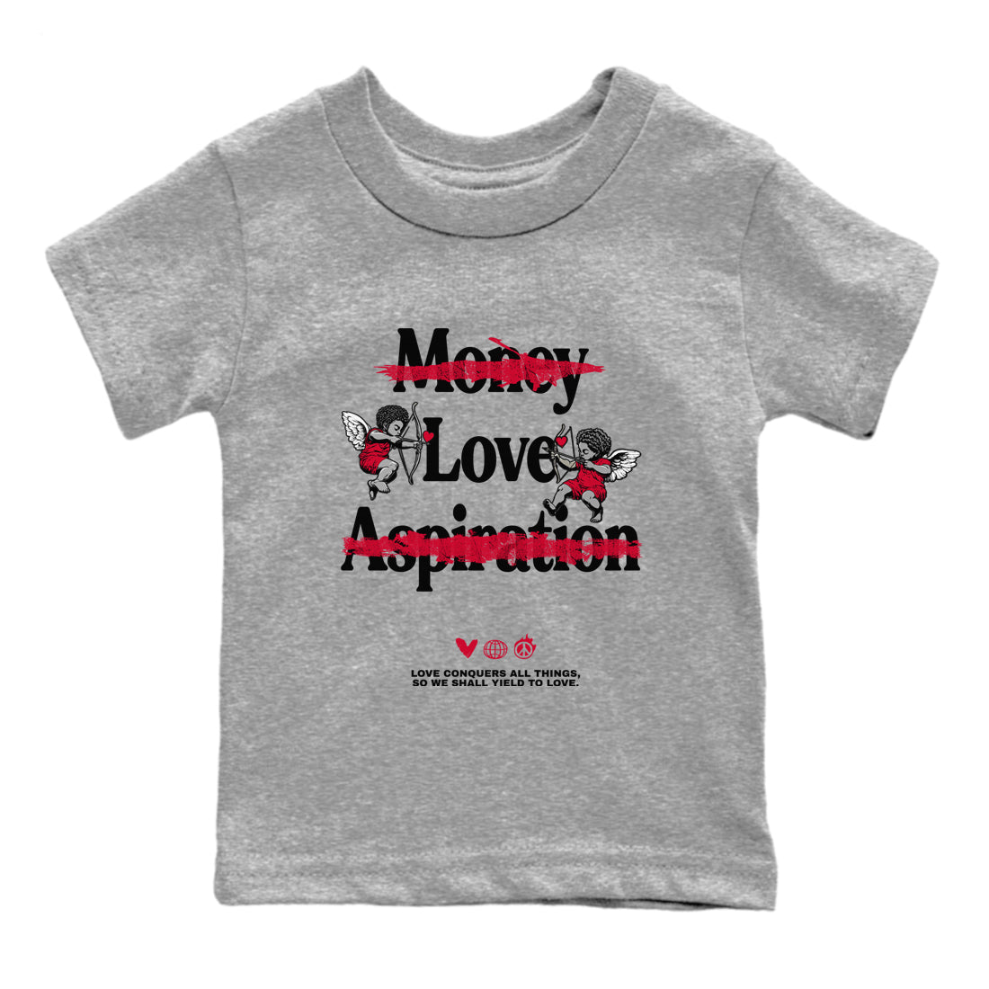 Love Conquers All Things snkmatch Tees Kids - Air Jordan 12 Flu Game