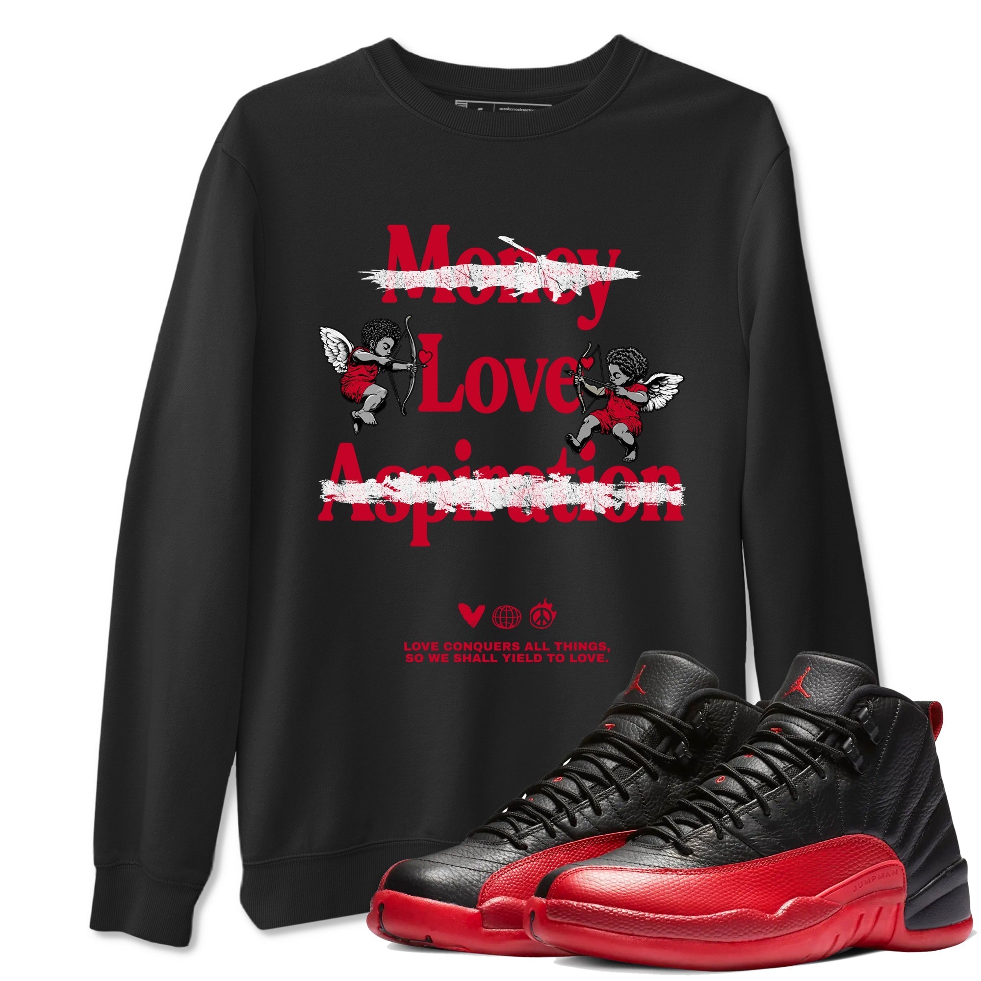 Love Conquers All Things snkmatch Tees - Air Jordan 12 Flu Game