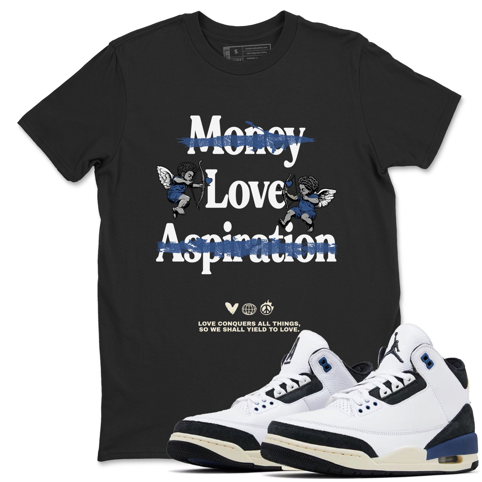 Love Conquers All Things snkmatch Tees - Air Jordan 3 A Ma Maniere x Diffused Blue