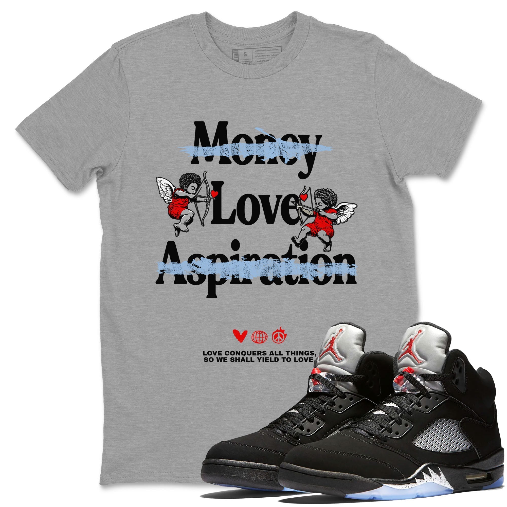 Love Conquers All Things snkmatch Tees - Air Jordan 5 Reimagined