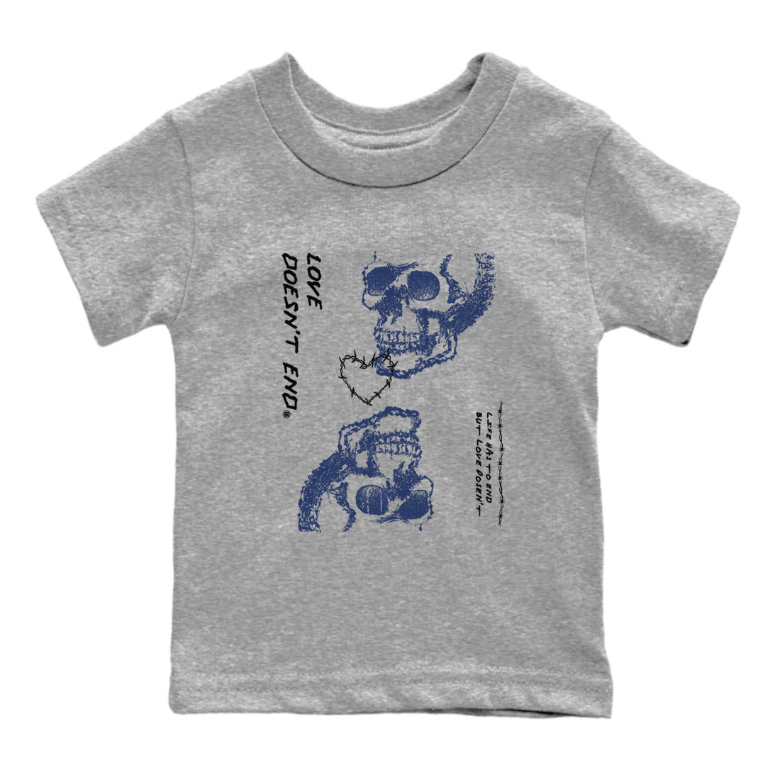 Love Doesn't End snkmatch Tees Kids - Air Jordan 1 Midnight Navy