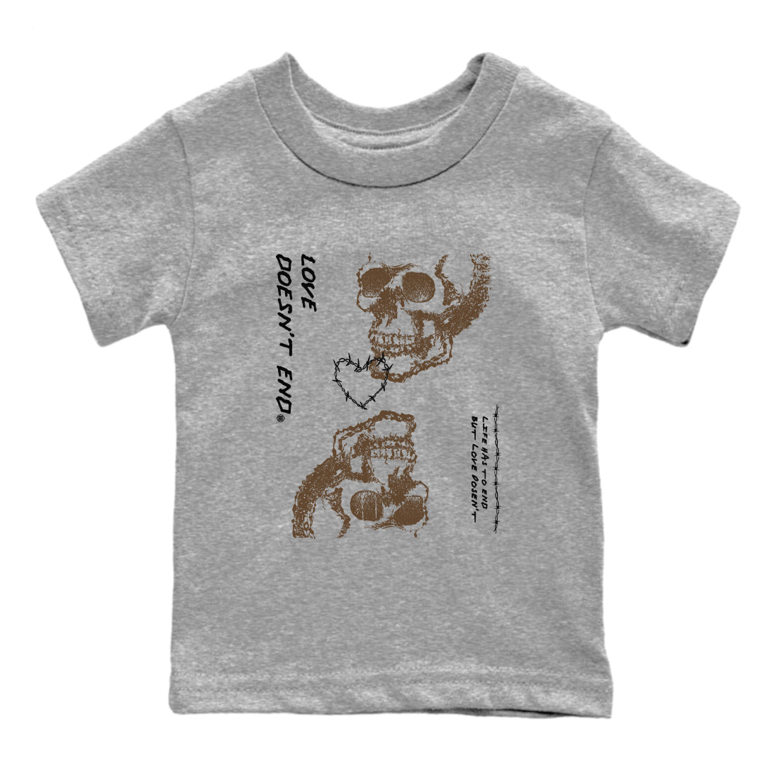 Love Doesn't End snkmatch Tees Kids - Air Jordan 1 Mocha
