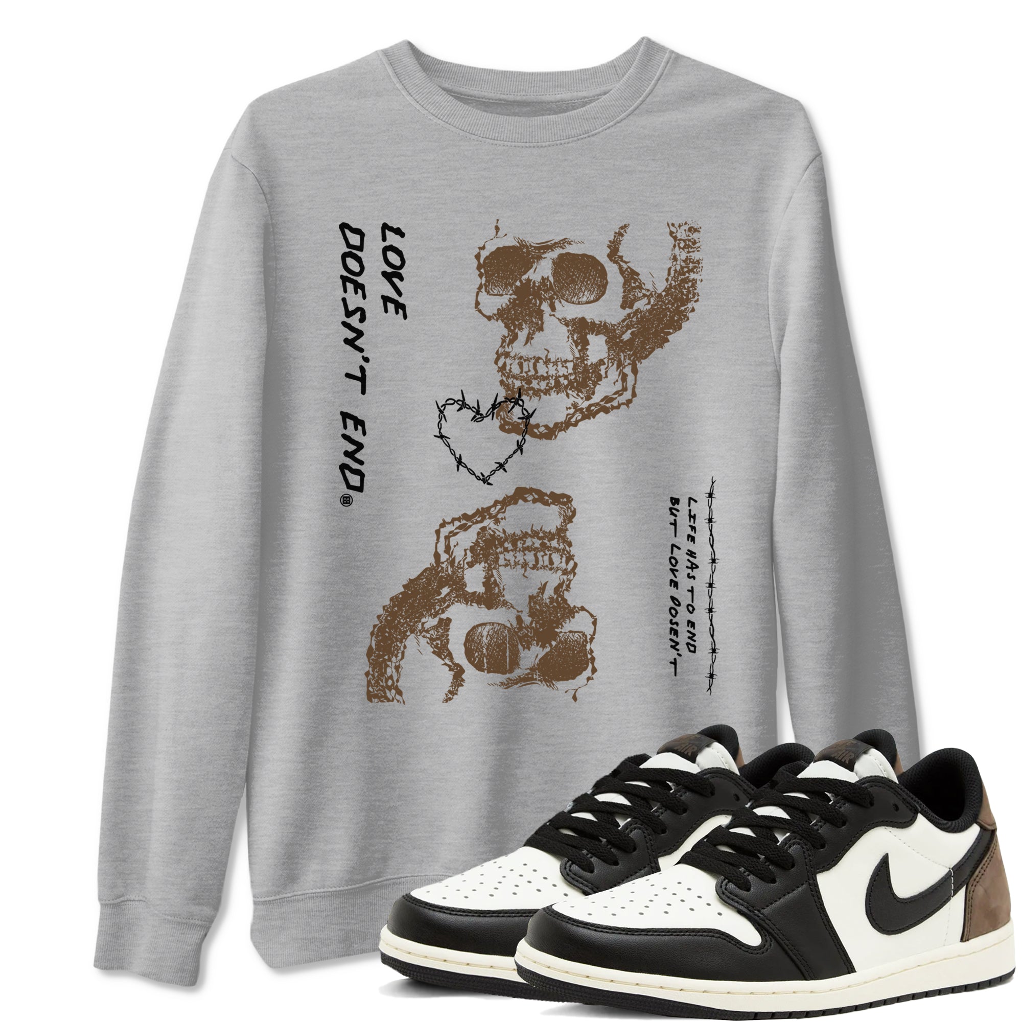 Love Doesn't End snkmatch Tees - Air Jordan 1 Mocha