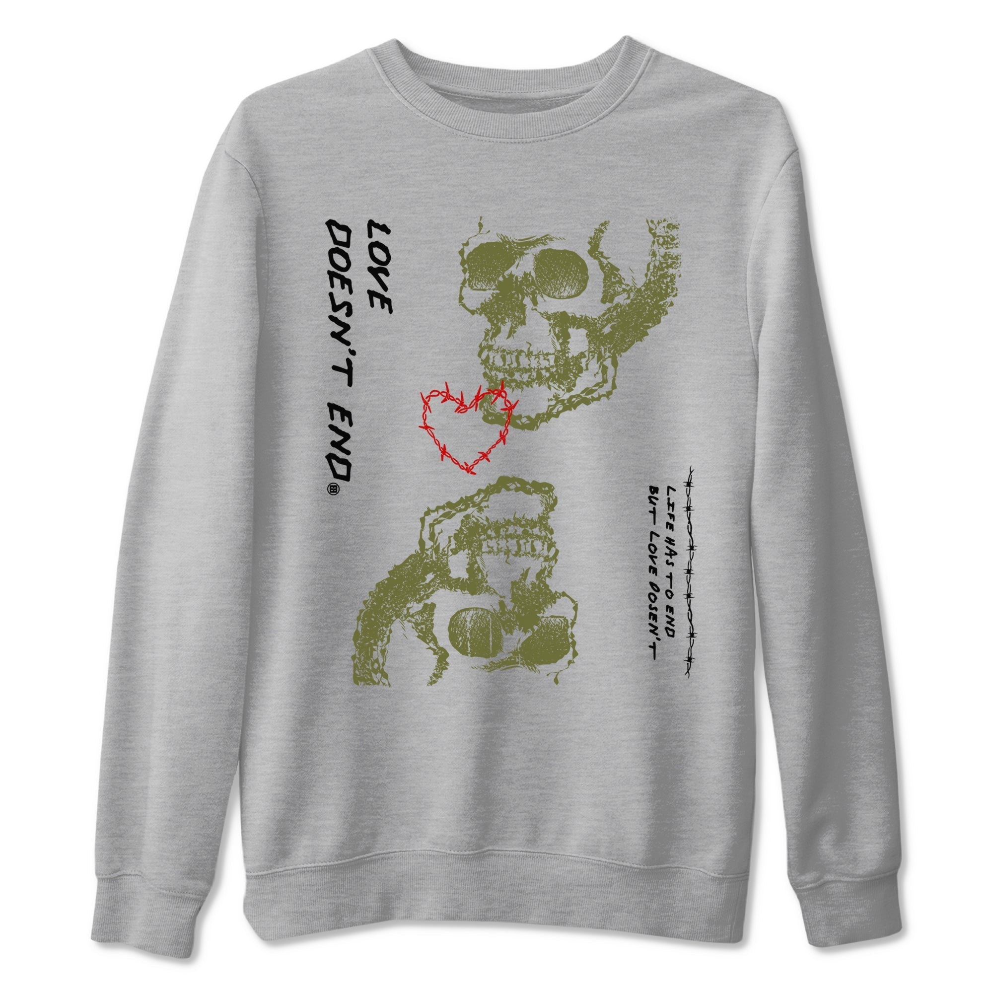 Love Doesn't End snkmatch Tees - Air Jordan 1 Travis Scott Medium Olive