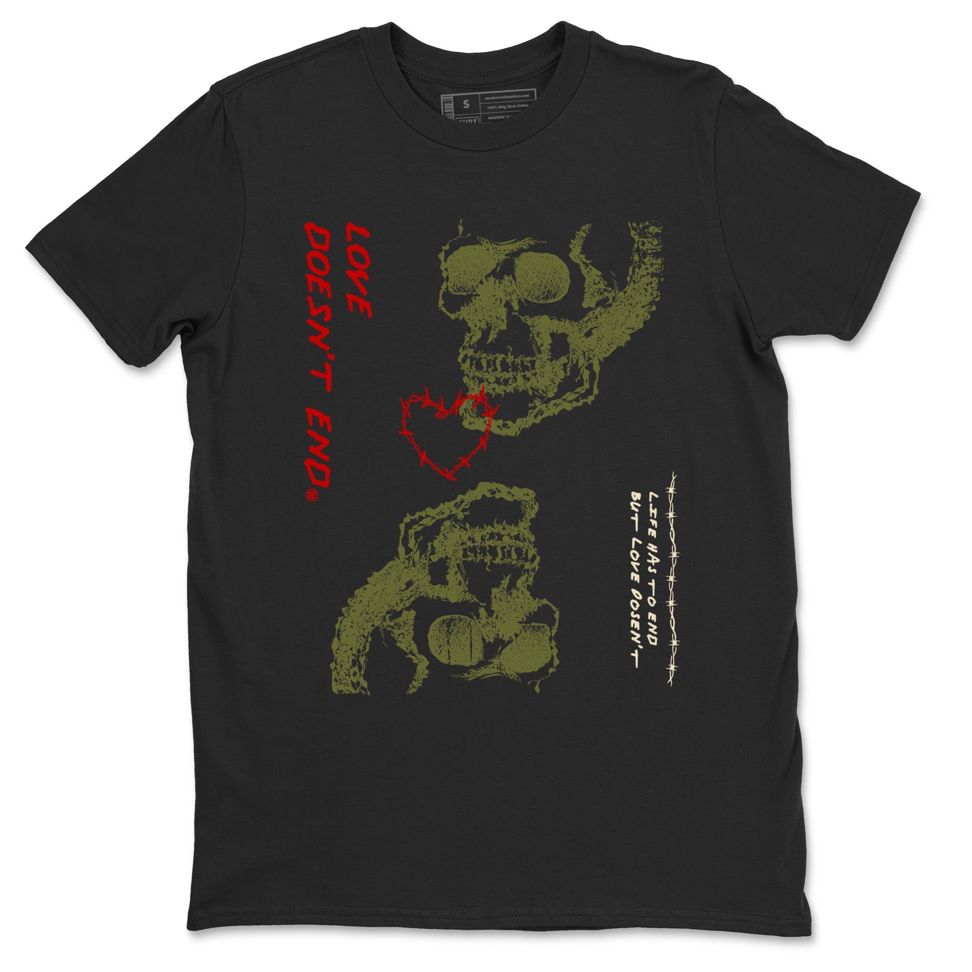 Love Doesn't End snkmatch Tees - Air Jordan 1 Travis Scott Medium Olive