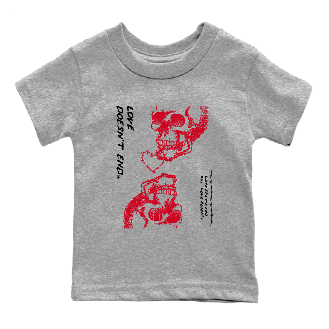 Love Doesn't End snkmatch Tees Kids - Air Jordan 12 Flu Game