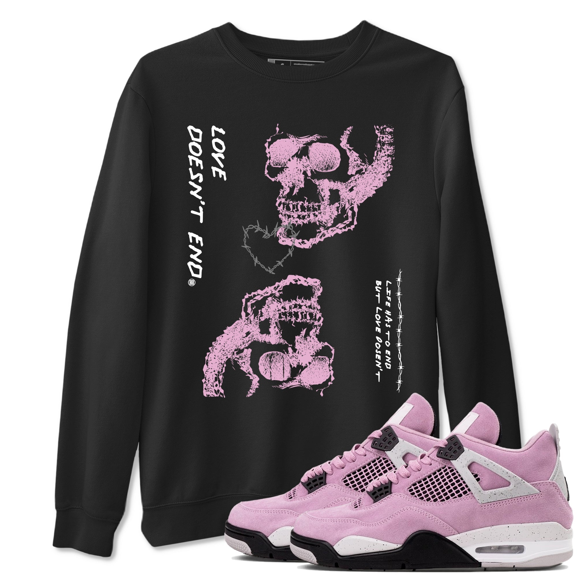 Love Doesn't End snkmatch Tees - Air Jordan 4 Orchid