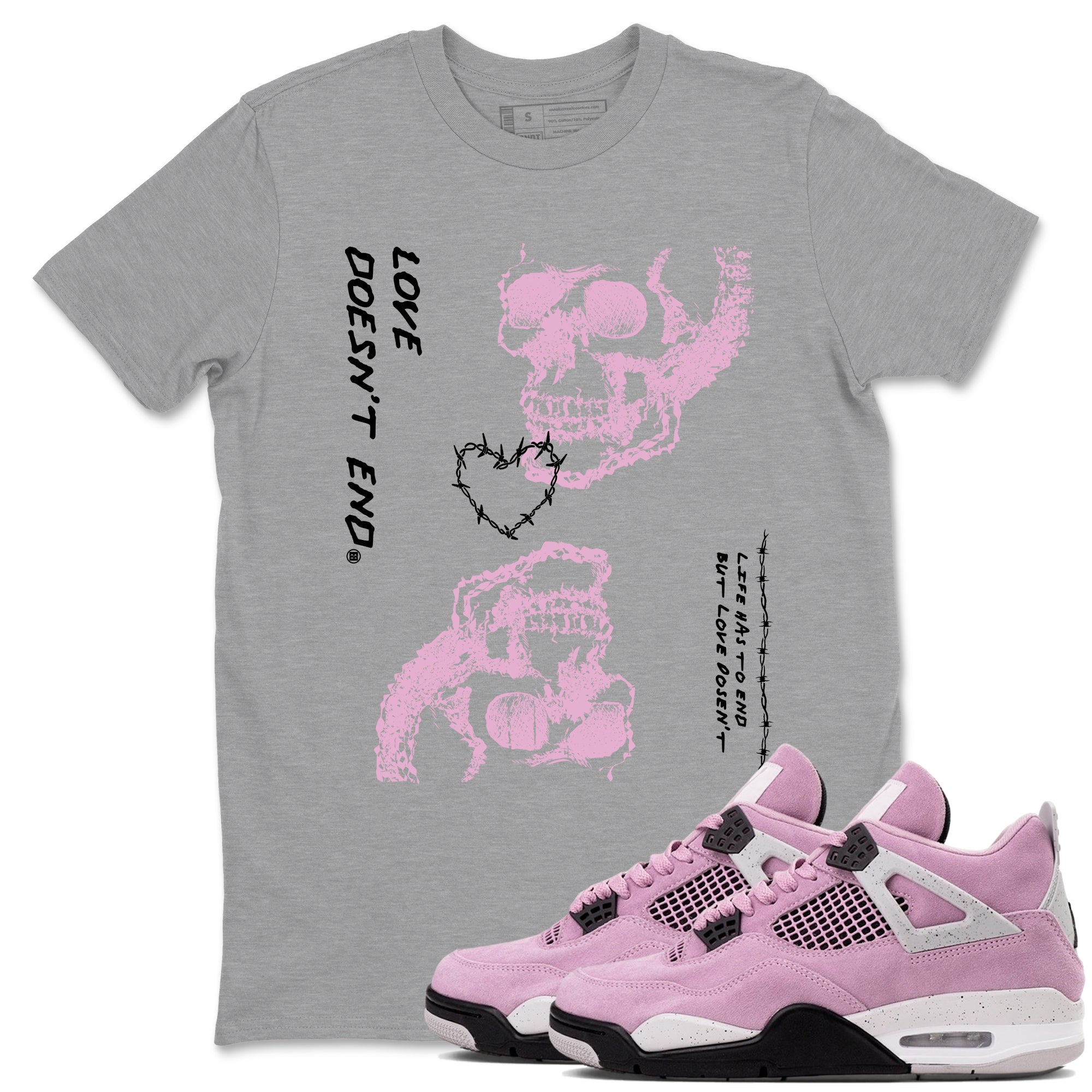 Love Doesn't End snkmatch Tees - Air Jordan 4 Orchid