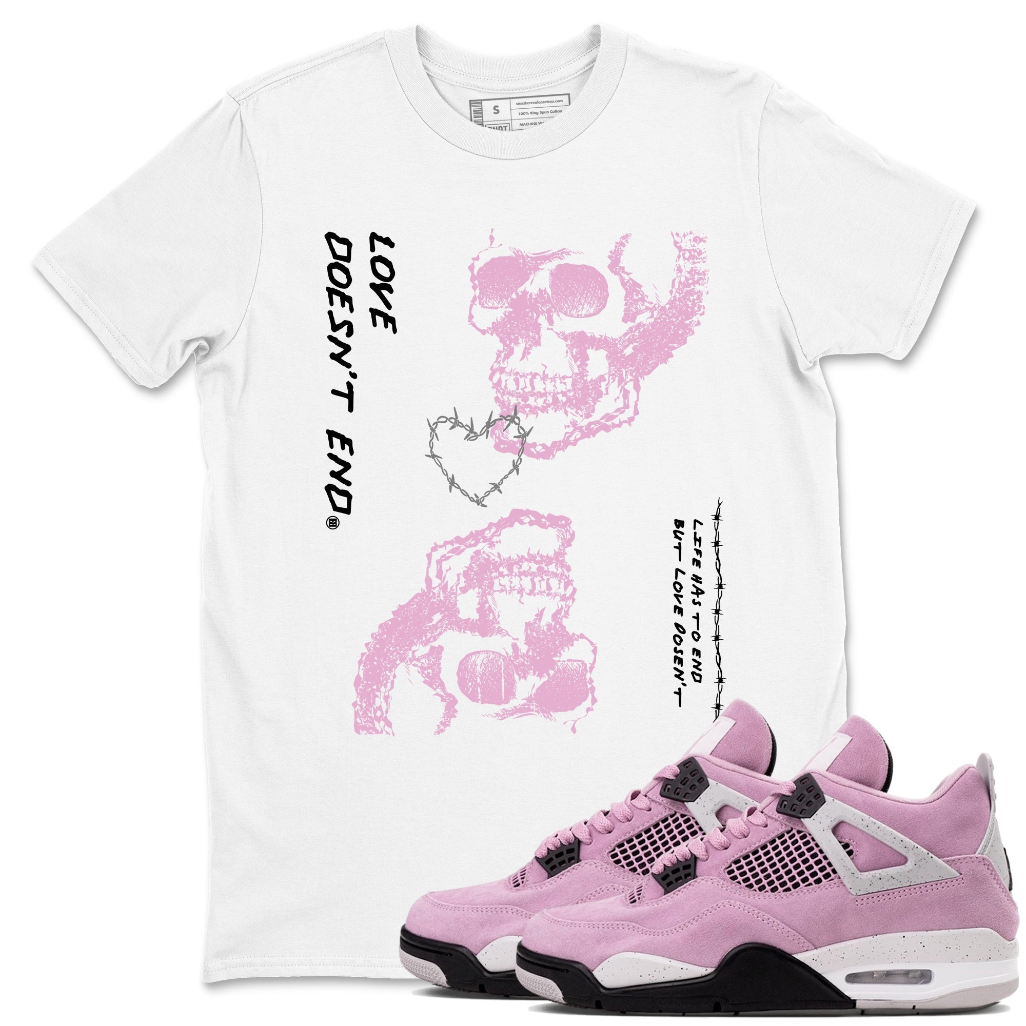 Love Doesn't End snkmatch Tees - Air Jordan 4 Orchid
