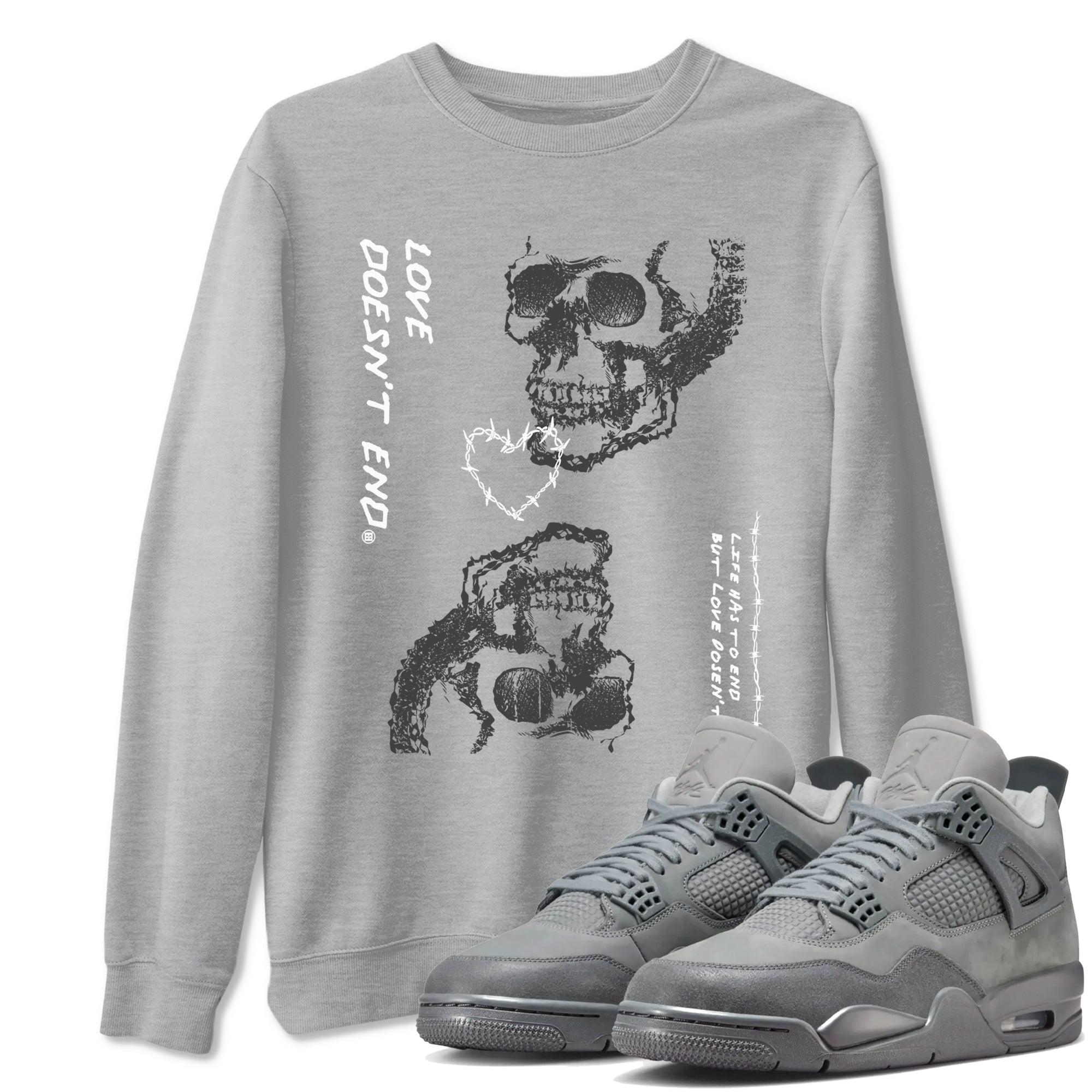 Love Doesn't End snkmatch Tees - Air Jordan 4 Wet Cement