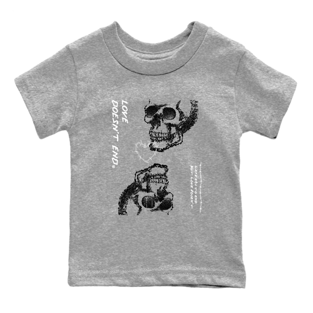 Love Doesn't End snkmatch Tees Kids - Air Jordan 4 White Thunder