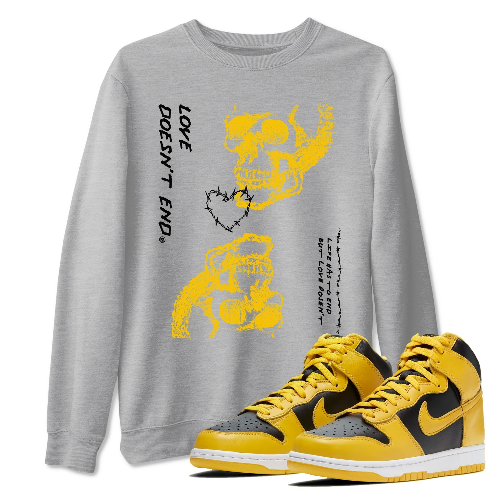 Love Doesn't End snkmatch Tees - Dunk High Pollen