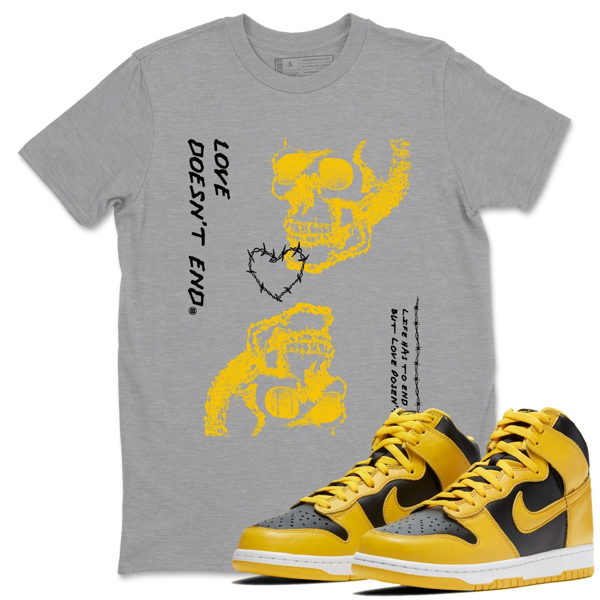 Love Doesn't End snkmatch Tees - Dunk High Pollen