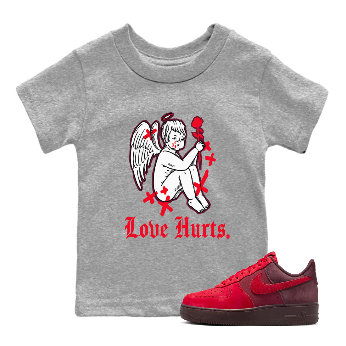 Love Hurts snkmatch Tees Kids - Air Force 1 Layers Of Love