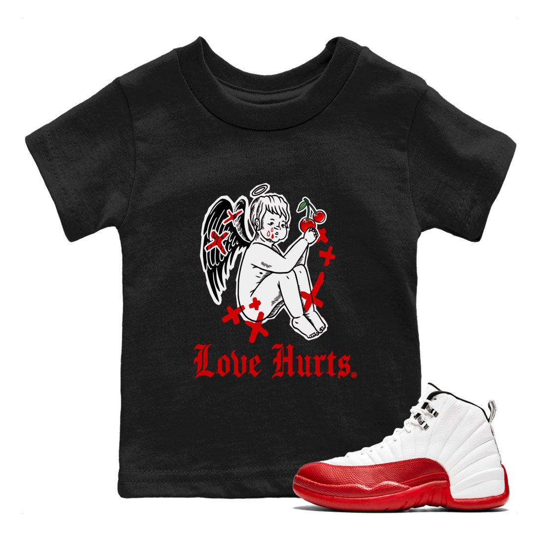 Love Hurts snkmatch Tee Kids - Air Jordan 12 Cherry
