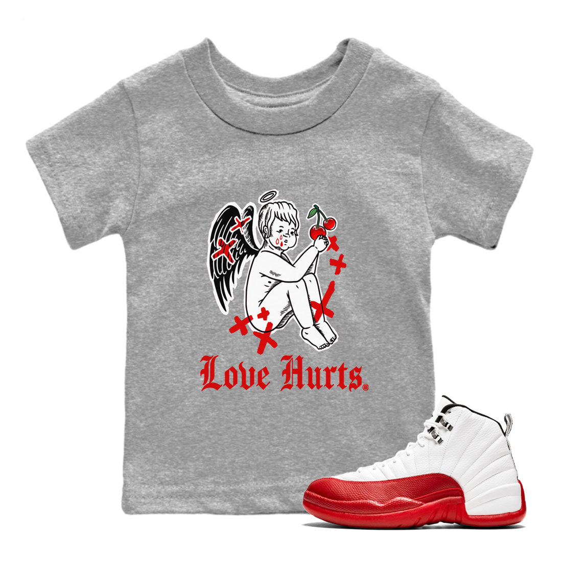 Love Hurts snkmatch Tee Kids - Air Jordan 12 Cherry