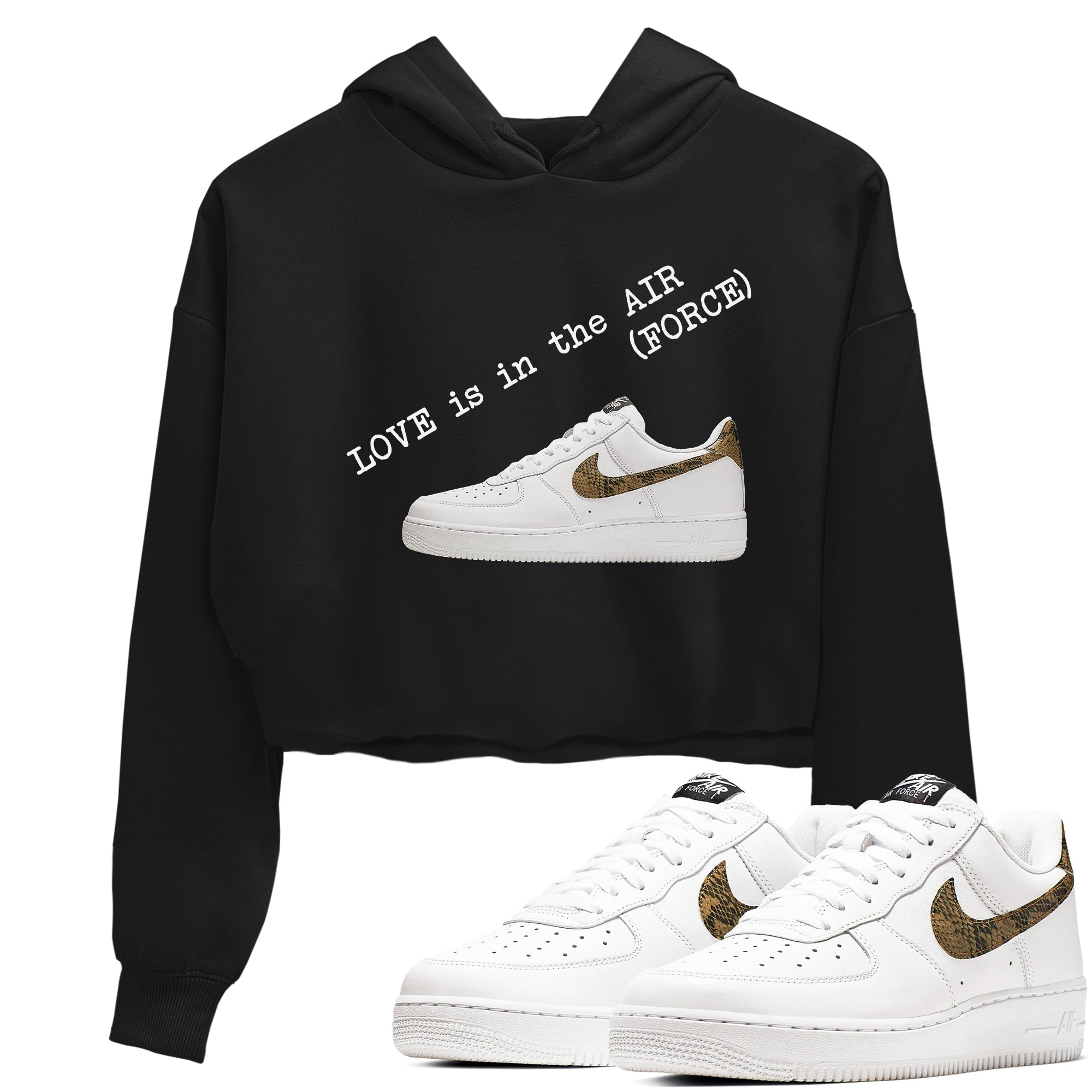 Love In The Air snkmatch Women's Top - Air Force 1 Ivory Snake