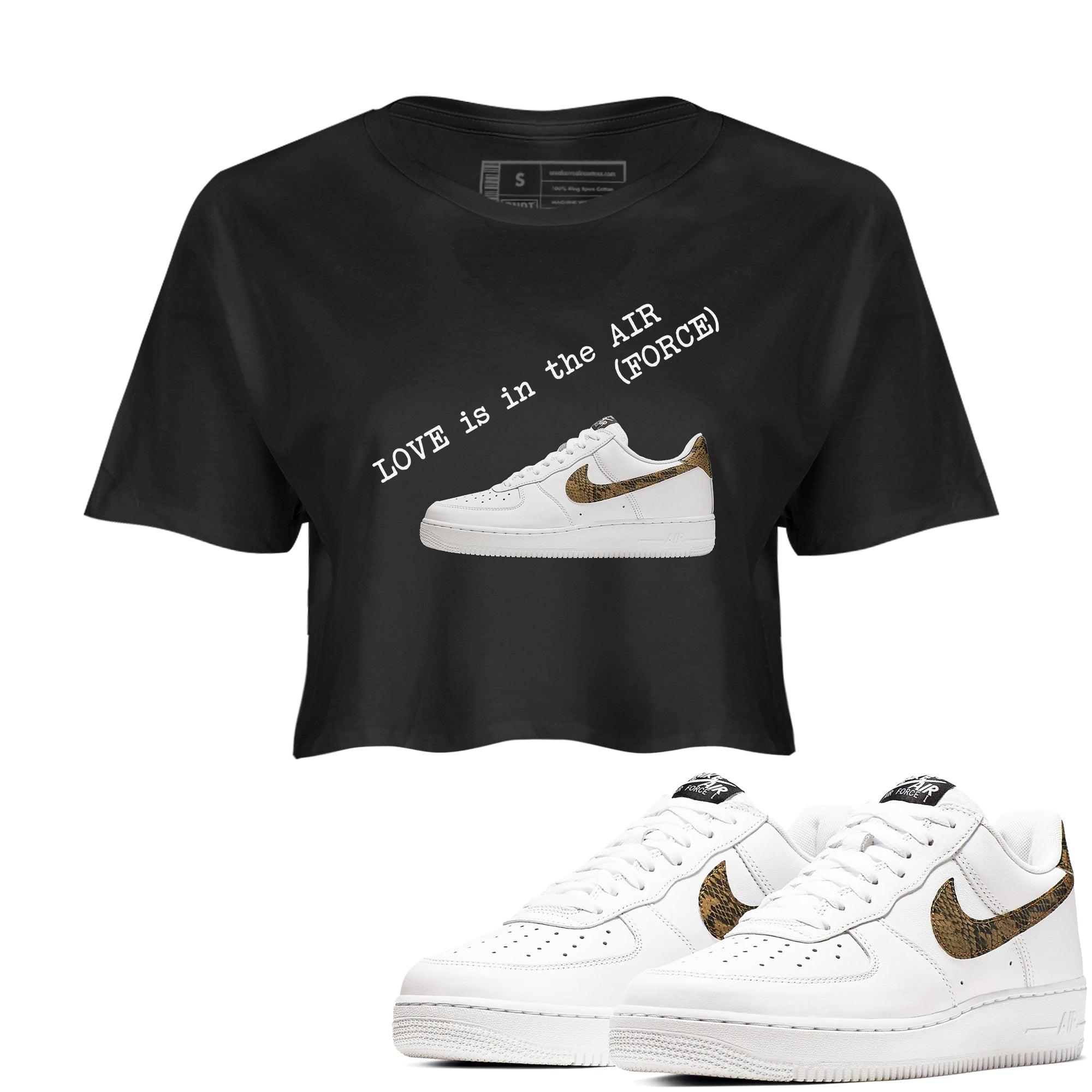 Love In The Air snkmatch Women's Top - Air Force 1 Ivory Snake