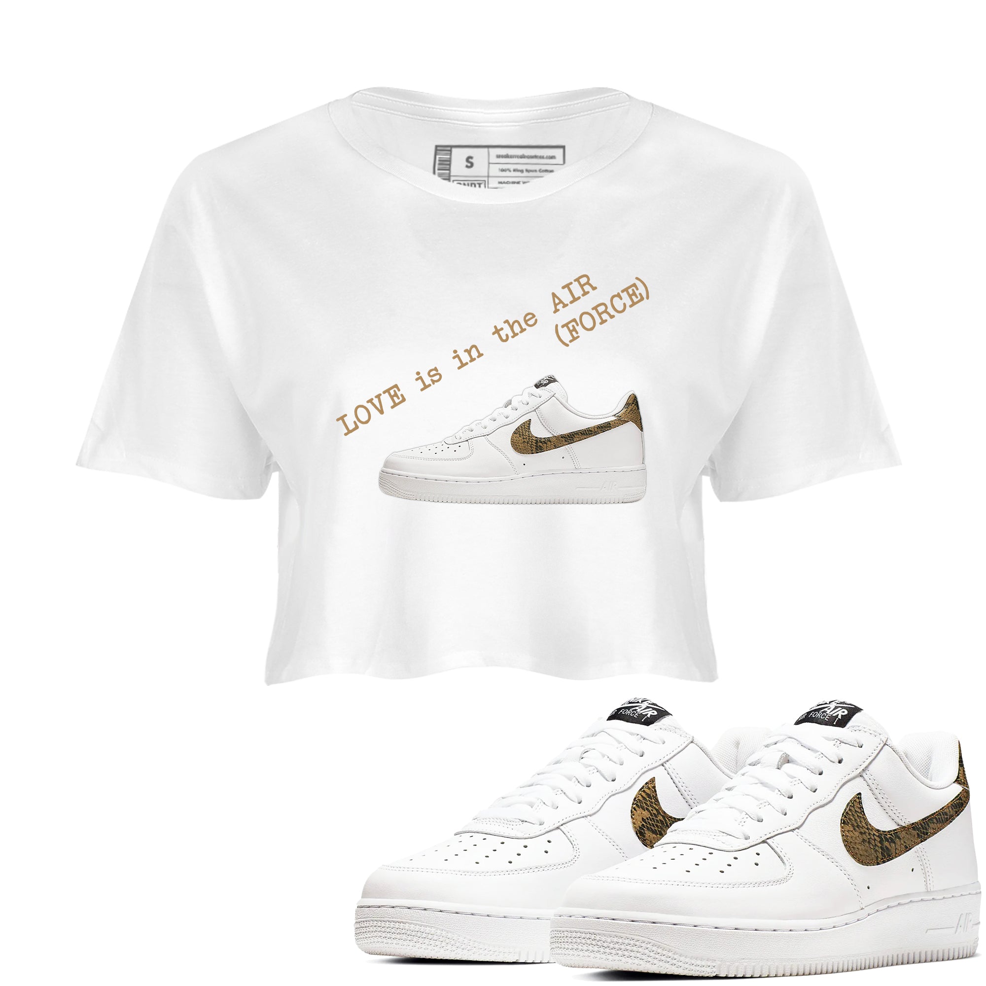 Love In The Air snkmatch Women's Top - Air Force 1 Ivory Snake