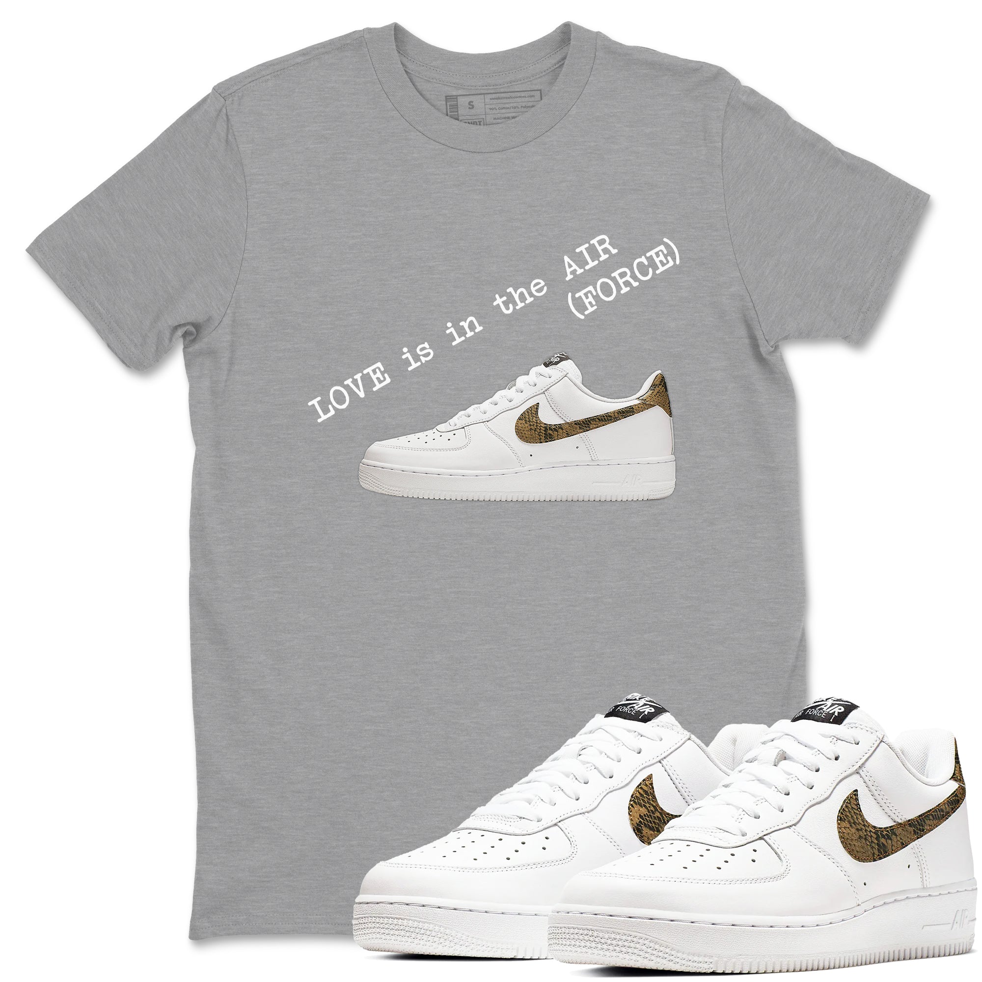 Love In The Air snkmatch Tees - Air Force 1 Ivory Snake