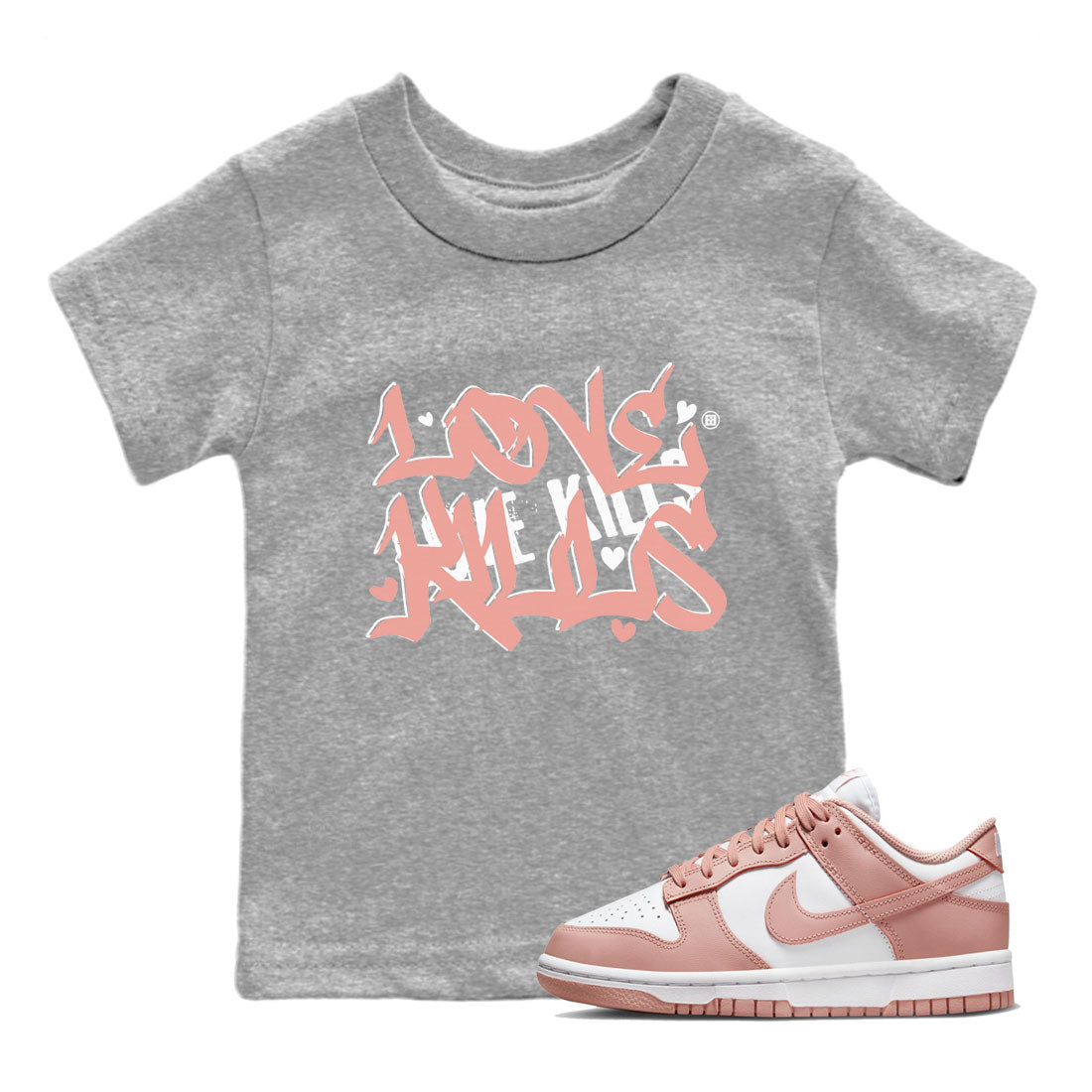 Love Kills snkmatch Tee Kids - Dunk Rose Whisper