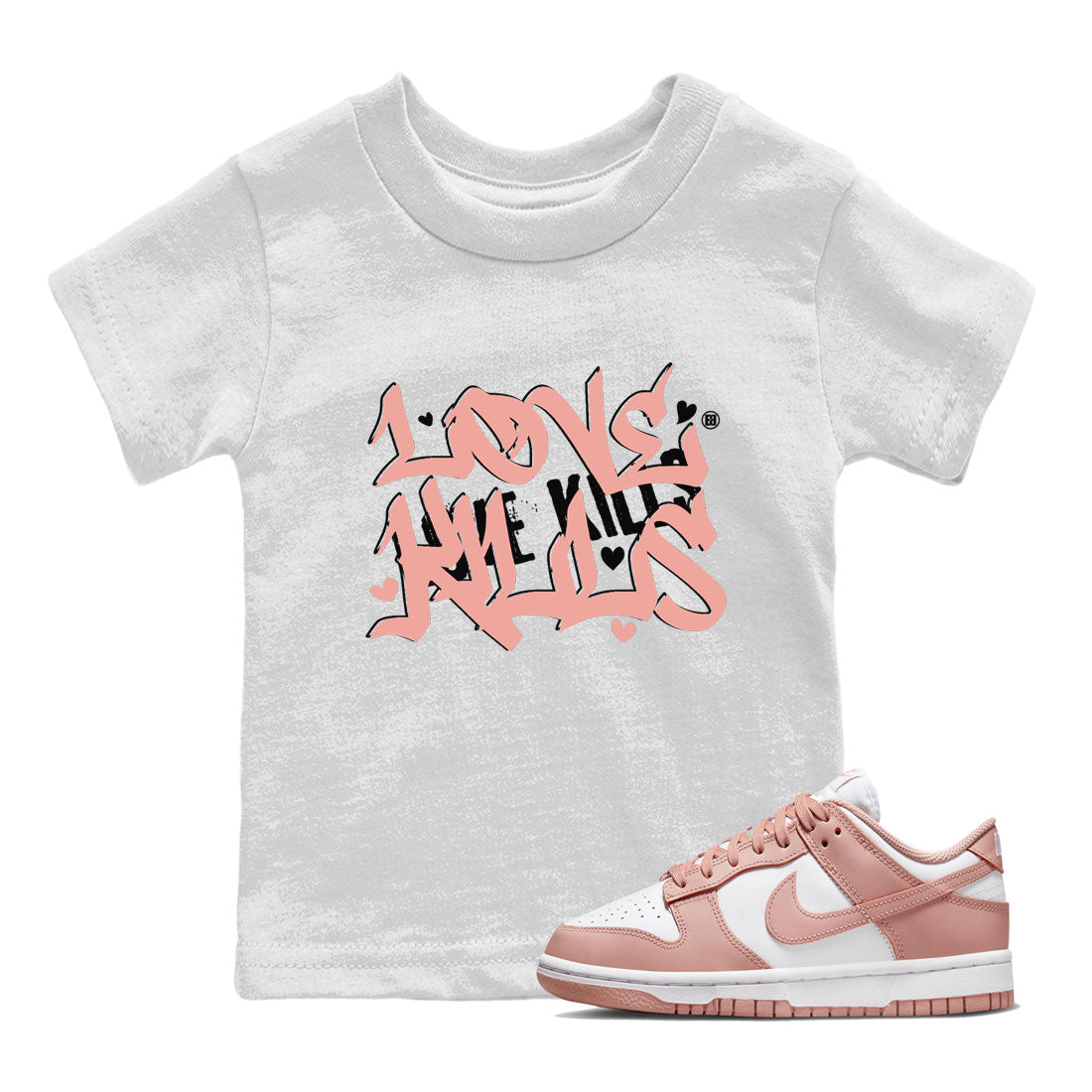 Love Kills snkmatch Tee Kids - Dunk Rose Whisper