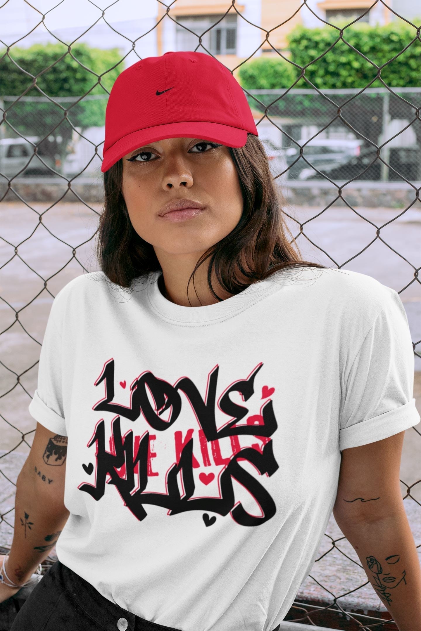 Love Kills Unisex Tops - Air Jordan 1 Bred Patent