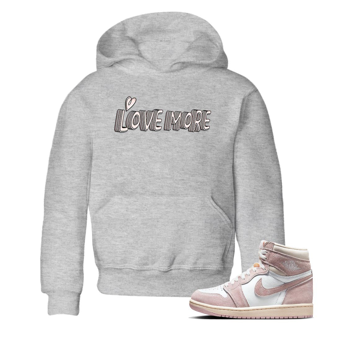 Love More Kids Tops - Air Jordan 1 Washed Pink