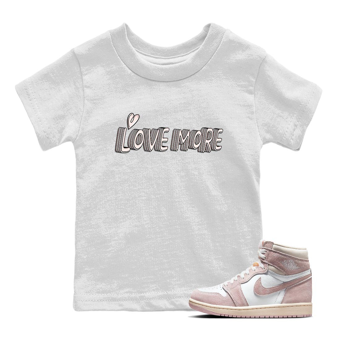 Love More Kids Tops - Air Jordan 1 Washed Pink