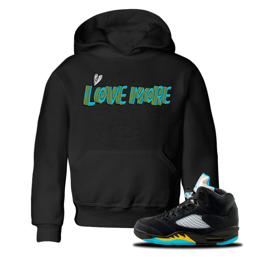 Love More Kids Tops - Air Jordan 5 Aqua
