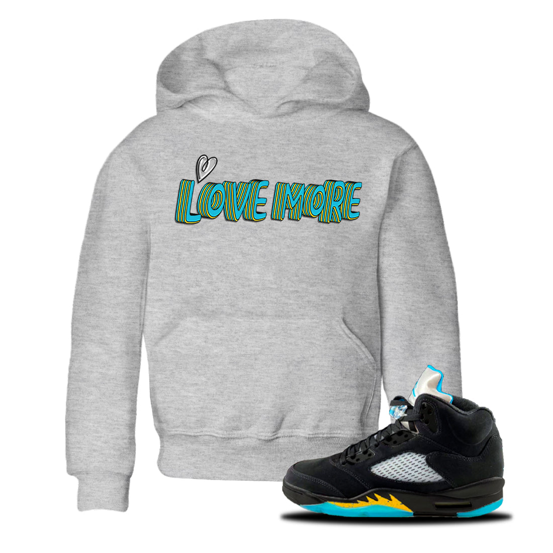 Love More Kids Tops - Air Jordan 5 Aqua