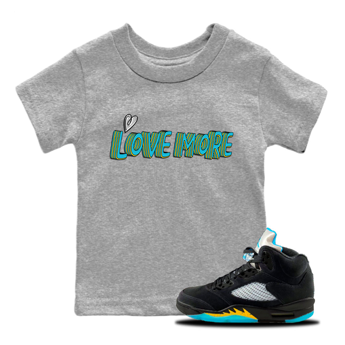 Love More Kids Tops - Air Jordan 5 Aqua