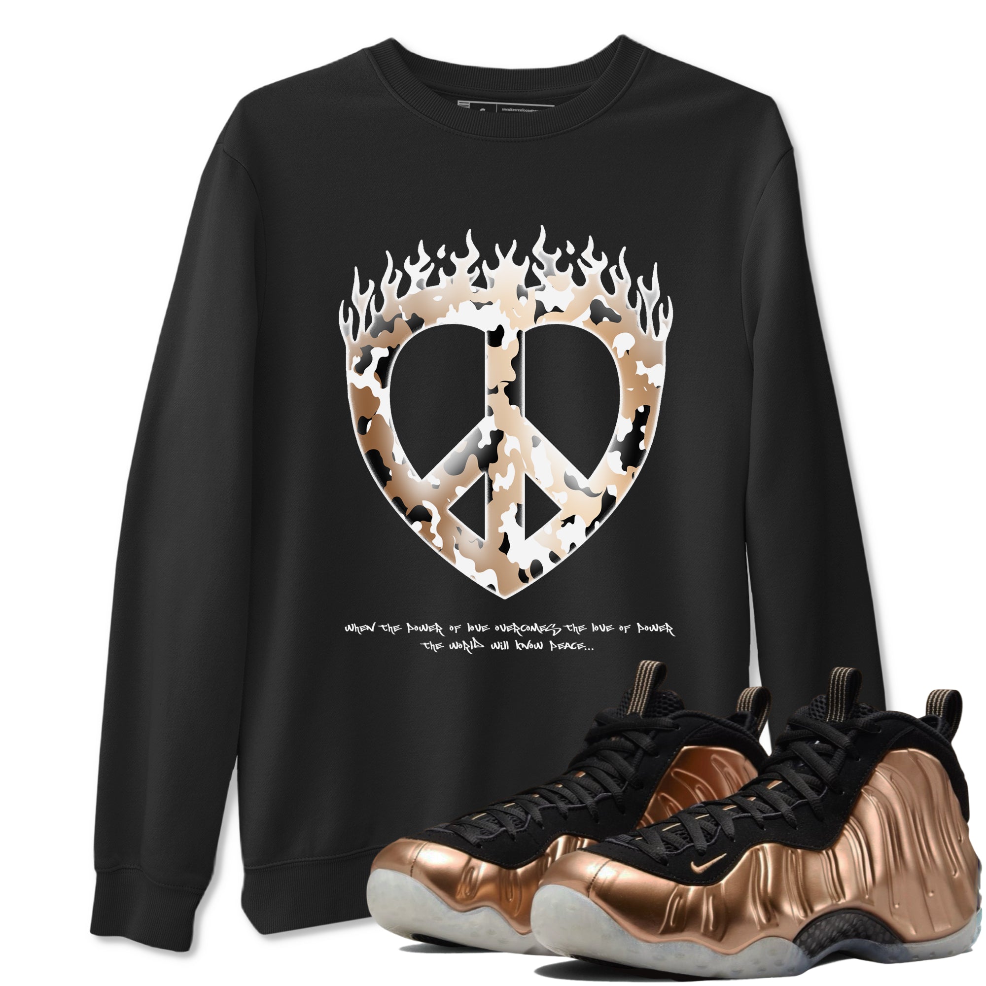 Love Peace snkmatch Tees - Air Foamposite One Metallic Copper