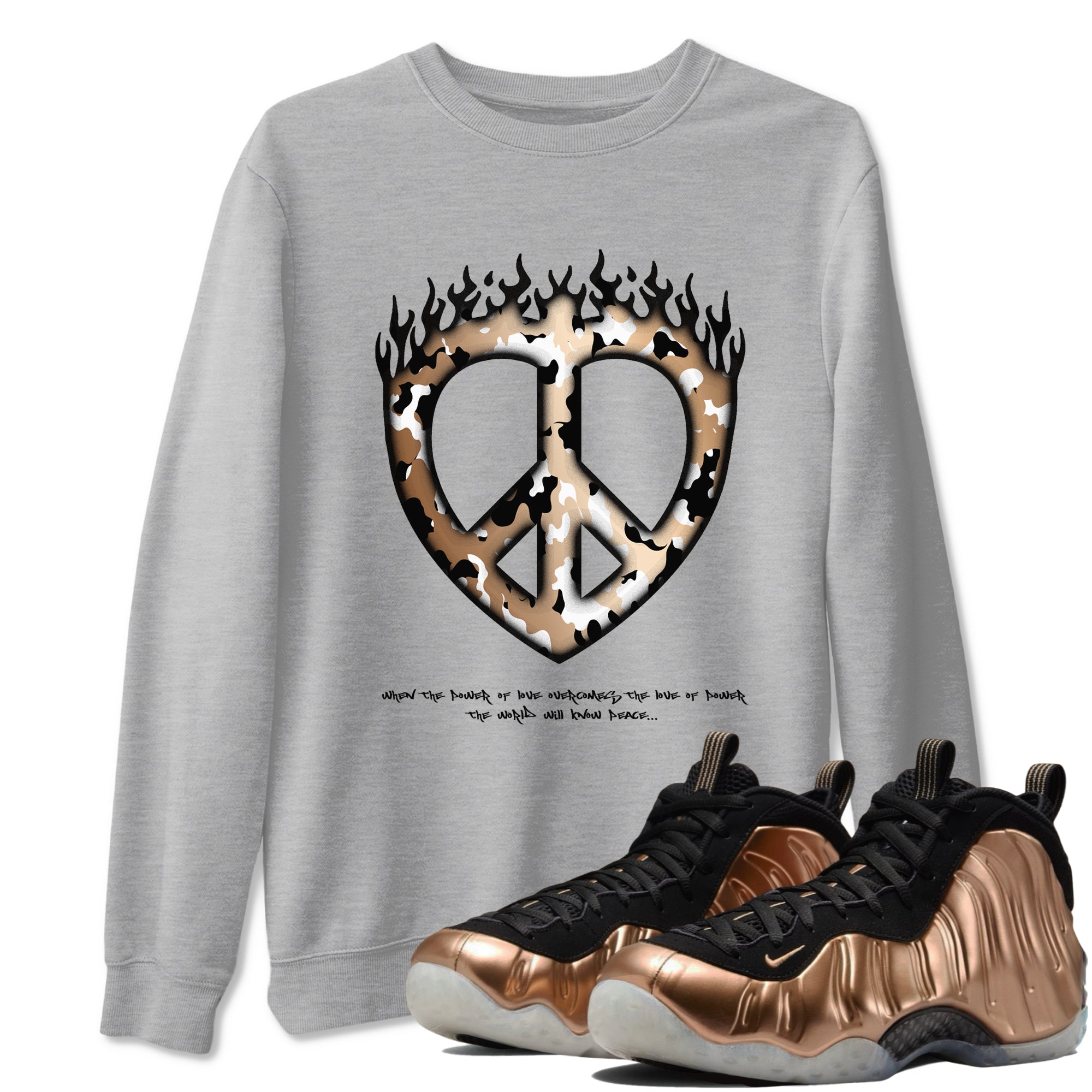 Love Peace snkmatch Tees - Air Foamposite One Metallic Copper