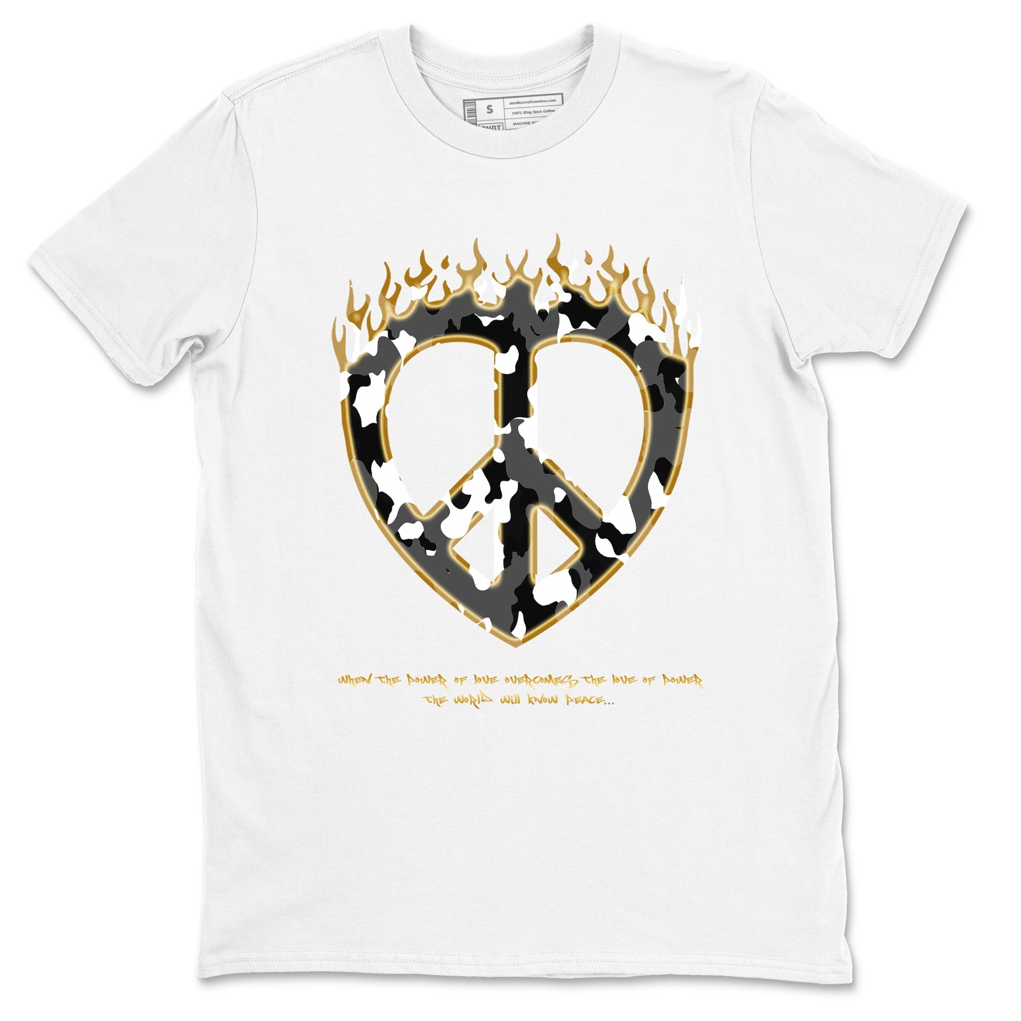 Love Peace snkmatch Tees - Air Jordan 1 Black Metallic Gold