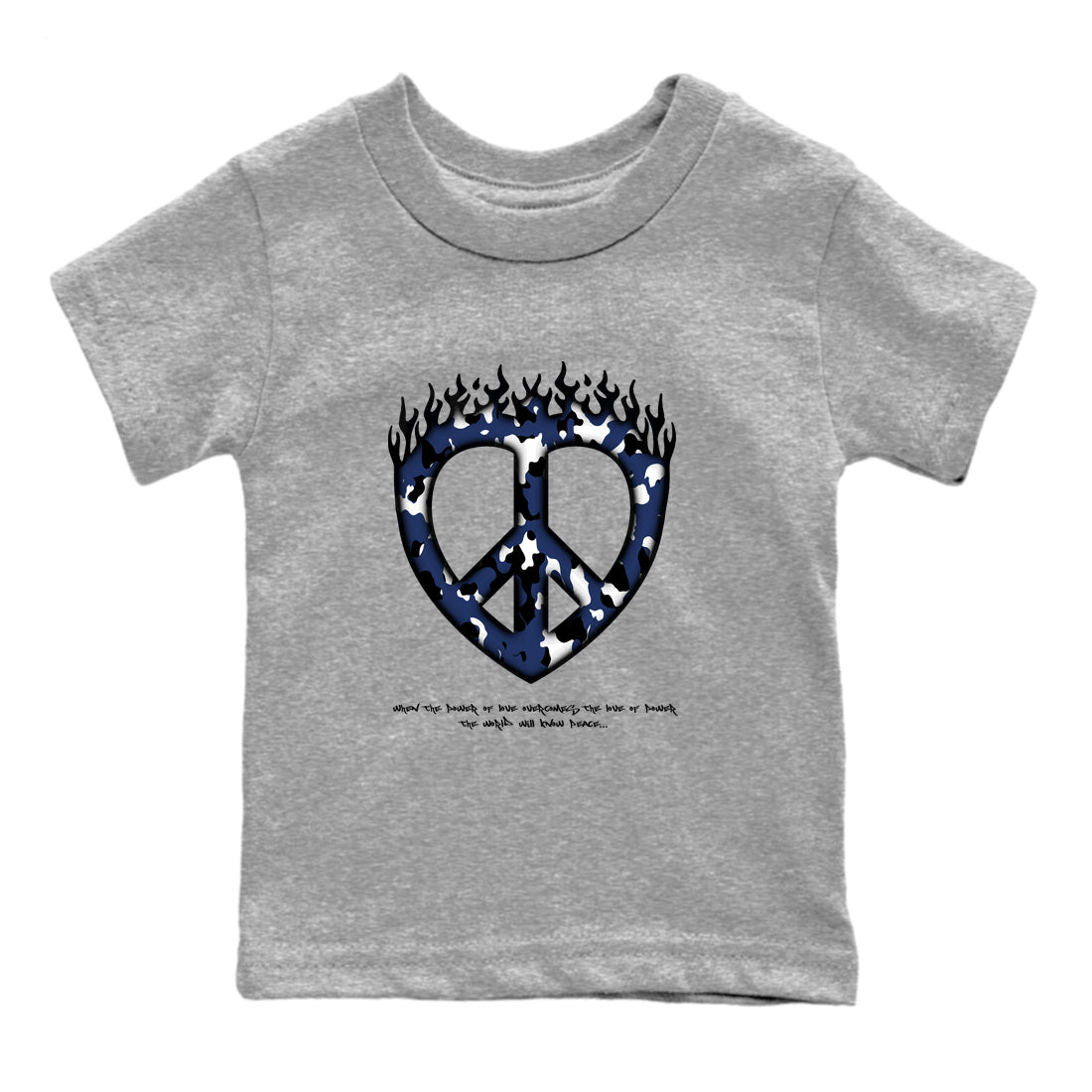 Love Peace snkmatch Tees Kids - Air Jordan 1 Midnight Navy