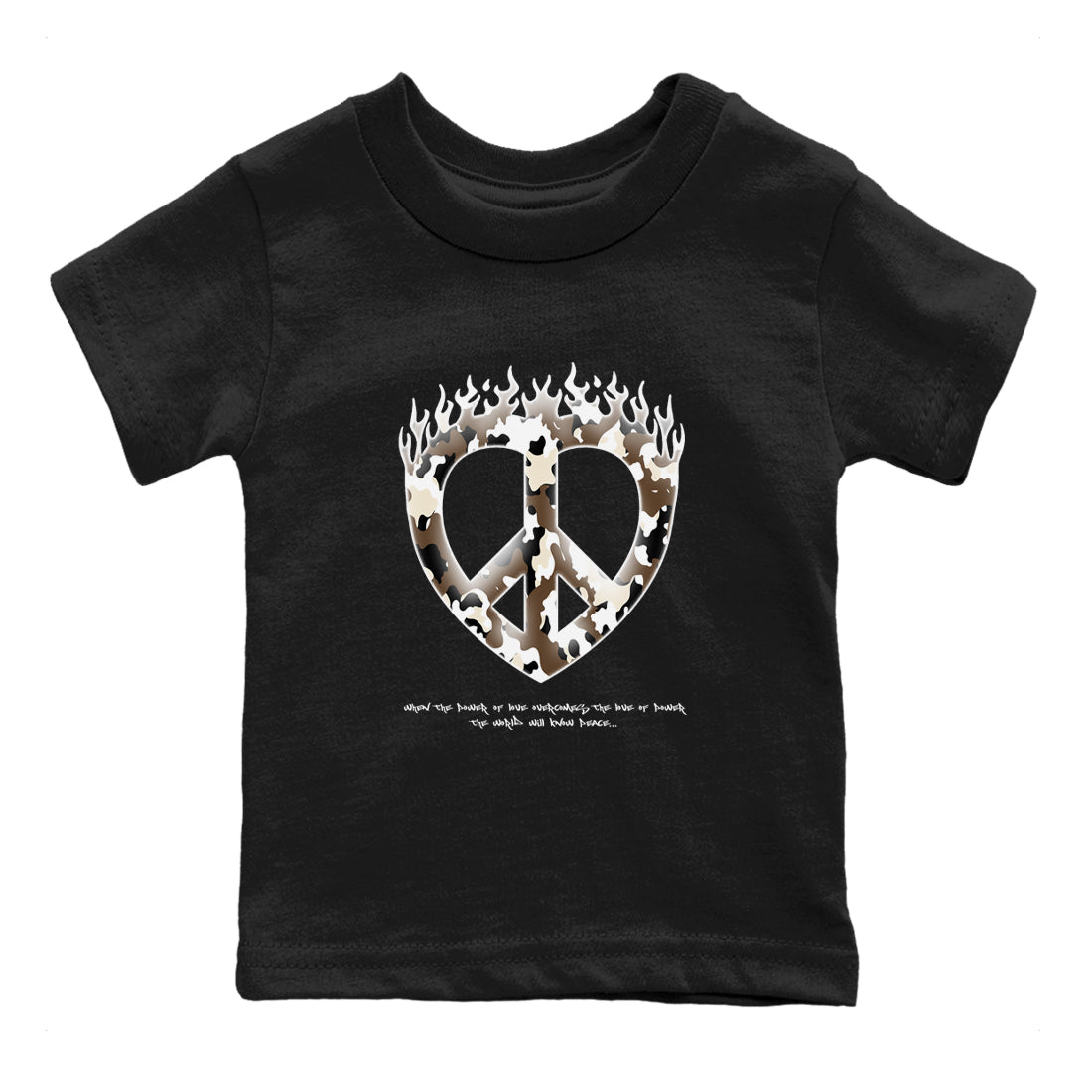Love Peace snkmatch Tees Kids - Air Jordan 1 Mocha