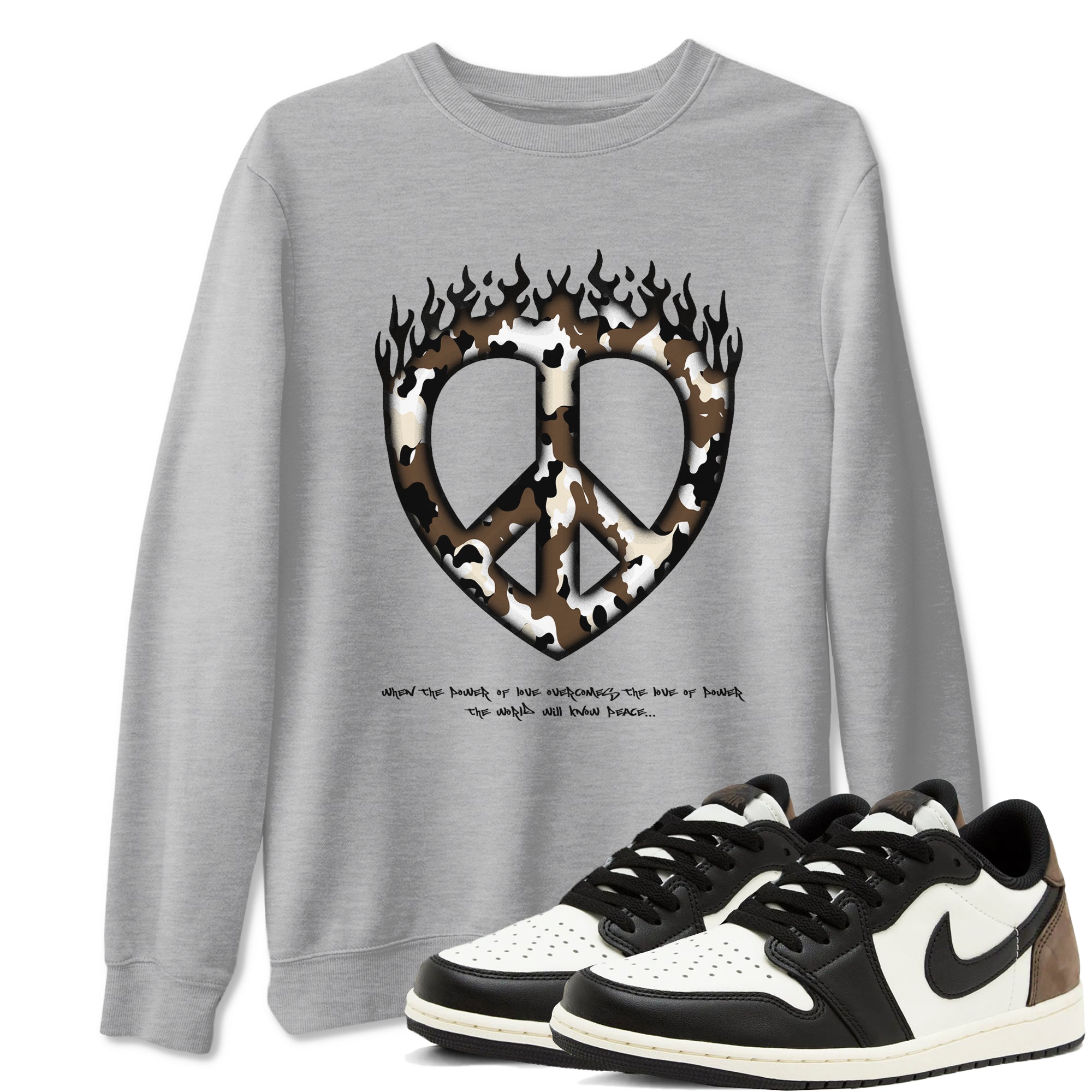 Love Peace snkmatch Tees - Air Jordan 1 Mocha