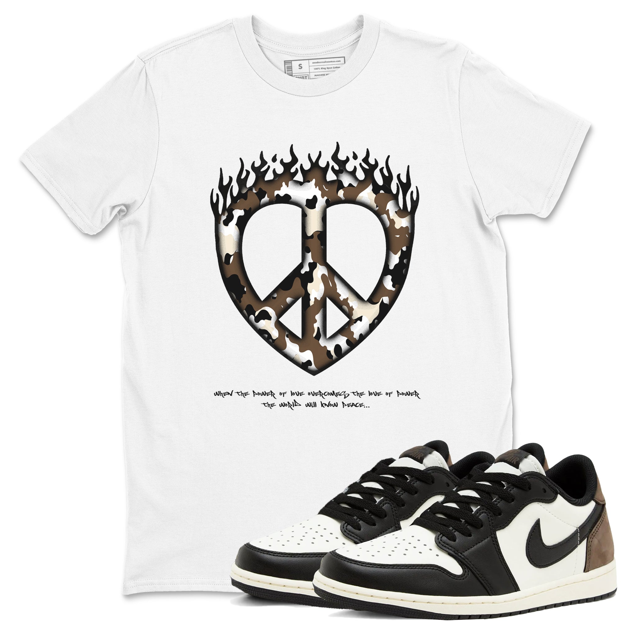 Love Peace snkmatch Tees - Air Jordan 1 Mocha